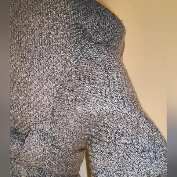 H&M Blazer Jacket Wool-Blend Asymmetric Belted PeaCoat in Charcoal Size 6 - Picture 12 of 14